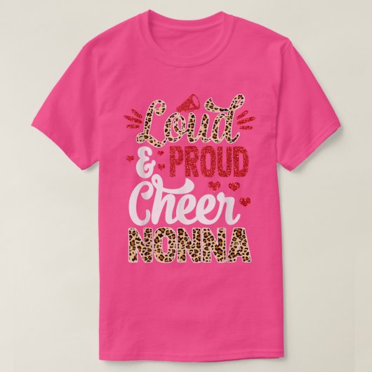 応援ノンナ最大ファンヒョウ柄とポムポム Tシャツ (デザイン正面)