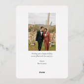 応援ハッピーホリデーズ2フォトバーティカルカスタム 箔シーズンカード (裏面)