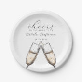 応援バエレガントブリーシャンパンゲブライダルシャワー ペーパープレート (正面)