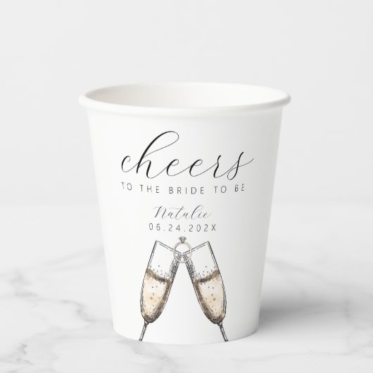 応援バエレガントブリーシャンパンゲブライダルシャワー 紙コップ (正面)