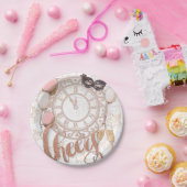 応援バラ金ゴールドスクリプトクロックシャンパン新年 ペーパープレート (パーティー)