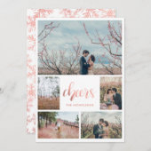 応援バラ金ゴールドタイポグラフィ写真 |雪片 シーズンカード (正面/裏面)