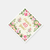 応援バースデーパーティーテーマフェミニンフローラナプキン スタンダードカクテルナプキン (角)
