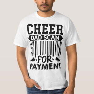 応援パパおもしろいによる支払のスキャン Tシャツ