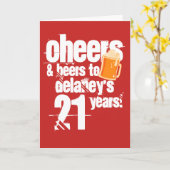 応援パーソナライズされたとビール誕生日 カード (黄色い花)