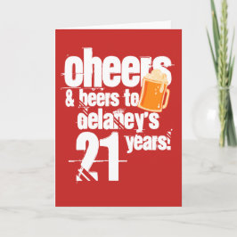 応援パーソナライズされたとビール誕生日 カード