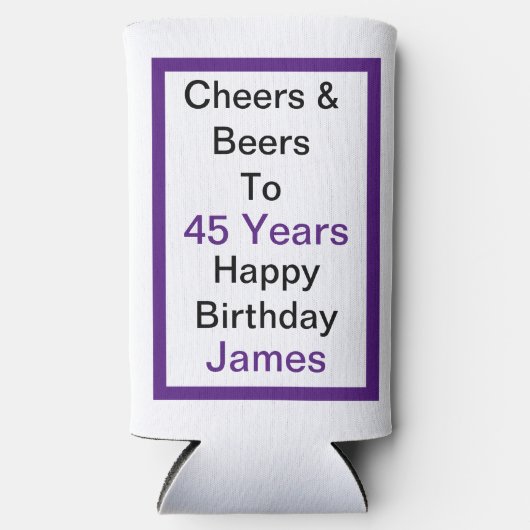 応援パーソナライズされたとビール スリム缶クーラー (正面)