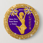 応援パーソナライズされたパーティーの好意、チアリーダーピン、 缶バッジ (正面)