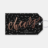 応援パーソナライズされたホリデーギフトラベル//バラ金ゴールド ギフトタグ (正面(横))