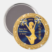 応援パーソナライズされた党がネイビー・ブルーと金ゴールドを支持 マグネット (正面/裏面)