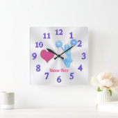応援パーソナライズされた時計、チアリーティングルームデコール スクエア壁時計 (ホーム)