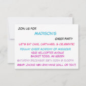 応援パーティの招待状 招待状 (裏面)