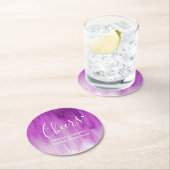 応援パープルメイヴモダンァート洗浄紙コースター ラウンドペーパーコースター (インサイチュ)