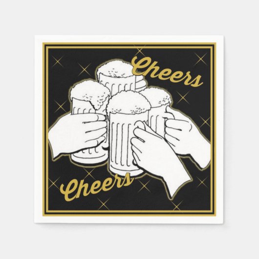 応援ビアーズパーティーナプキンズ スタンダードカクテルナプキン (正面)