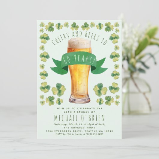 応援ビアーズ誕生日St patricksパーティの招待状 (スタンド正面)