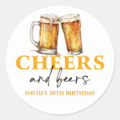 応援ビーズアダルトバースデーパーティーステッカー ラウンドシール (正面)