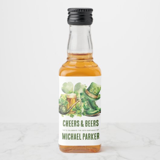 応援ビーズアダルト誕生日セントパトリックの日の好意 リキュールボトルラベル (正面)