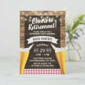 応援ビーズストリングライト素朴ウッド退職 招待状 (スタンド正面)