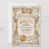 応援ビーズメンおもしろい誕生日 招待状 (正面)