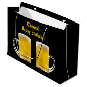応援ビールアルコール誕生祝いドリンク ラージペーパーバッグ (正面アングル)