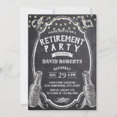 応援ビールチョーク素朴ボード退職パーティー 招待状 (正面)