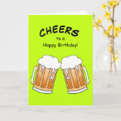 応援ビールフレンド誕生日カード カード (黄色い花)