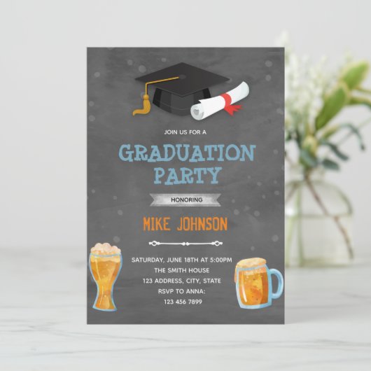 応援ビール卒業テーマ招待状 招待状 (スタンド正面)