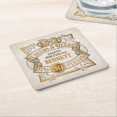 応援ビール誕生日 スクエアペーパーコースター (アングル)