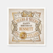 応援ビール誕生日 スタンダードカクテルナプキン (正面)