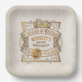 応援ビール誕生日 ペーパープレート