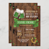 応援ビール誕生日St patricks dayパーティー 招待状 (正面/裏面)