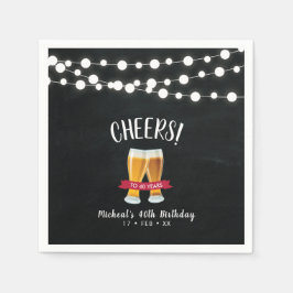 応援ビール |素朴大人40歳の誕生日パーティー スタンダードカクテルナプキン
