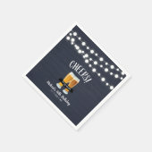 応援ビール | Blue Wood Adult 40th Birthdayパーティー スタンダードカクテルナプキン (角)