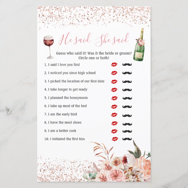 応援ピンクのブライダルシャワーを愛する彼は彼女が言った (正面)