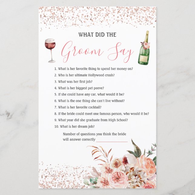 応援ピンクのブライダルシャワーを愛する花婿は言う (正面)