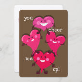 応援ピンクハート |バレンタインデー シーズンカード (正面/裏面)