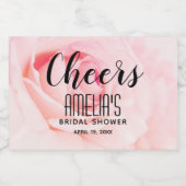 応援ピンクローズブライダルシャワーミニ スパークリングワインラベル (シングルラベル)