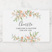 応援ピーチ結婚バラズきらめくワインボトルL スパークリングワインラベル (シングルラベル)