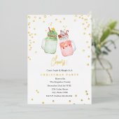 応援フェスティバルホリデーミルクシェイククリスマスパーティー 箔招待状 (立ち正面)