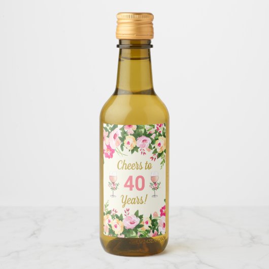 応援フェミニン誕生日ミニボトルラベル ワインラベル (正面)