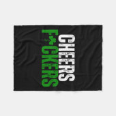 応援フッカーズSt patricks dayメンメンウィメンビールドリン フリースブランケット (正面(横))