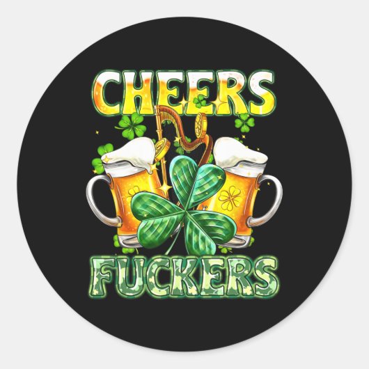 応援フッカーSt patricks day飲おもしろいみビール ラウンドシール (正面)