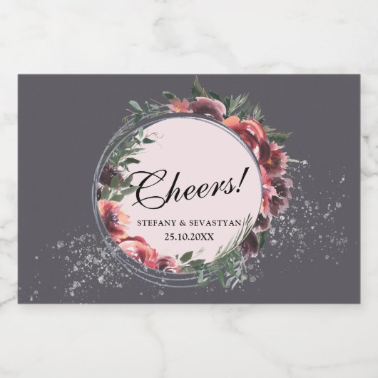 応援フローラグエレガントレーきらめくワインラベル スパークリングワインラベル (シングルラベル)