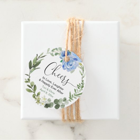 応援ブライダルシャワー緑の青フローラ フェイバータグ (インサイチュ)