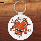 応援ブラックとオレンジクォリティ キーホルダー (正面)