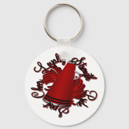 応援ブラックとレッドのクォリティ キーホルダー