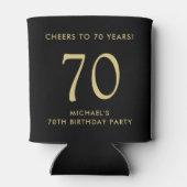 応援ブラック金ゴールド70th誕生日パーティー 缶クーラー (裏面)