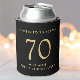 応援ブラック金ゴールド70th誕生日パーティー 缶クーラー