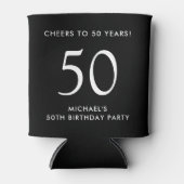 応援ブラック50th誕生日パーティー 缶クーラー (正面)