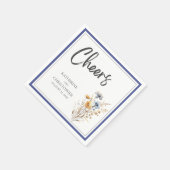 応援ブルーワイルドフラワーエレガントフォーマルズ結婚の スタンダードカクテルナプキン (角)